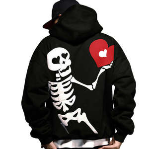 Sudaderas con Capucha de Algodón Grueso de 360 GSM, Corte Regular, con Estampado Puff, para Hombre, Estilo Urbano, Sudaderas con Capucha con Estampado Puff, OEM/ODM - Product Image 2