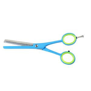 Ciseaux pour cheveux clairsemés, lame en acier inoxydable, manche en plastique bleu, manche long, pointe arrondie pour la coupe de cheveux - Product Image 6
