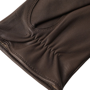 Gants en cuir mi-poignet, thermiques, chauds, non doublés, style uni, marron, en cuir souple, pour usage quotidien, hiver, décontractés - Product Image 4