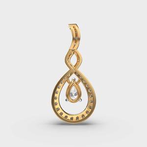 Luxury 14K <b>Solid</b> <b>Gold</b> Moissanite <b>Pendant</b> Pear Cut Claw Setting Water Drop Shape Women's Engagement <b>Pendant</b> - Product Image 2