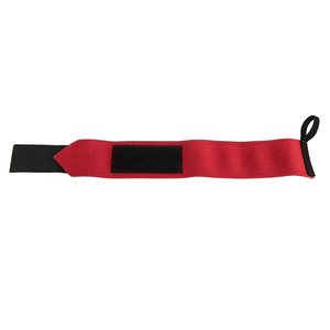 Support de poignet avec protection de la paume pour la musculation, l'entraînement en force, fermeture unisexe à boucles et crochets, rouge et noir - Product Image 3