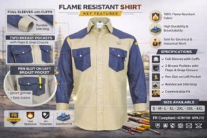 Combinaison de protection contre les vapeurs conforme à la norme NFPA2112 CAT2, avec pack respirateur, manches en coton, coutures soudées, bicolore, protection anti-chaleur - Product Image 2