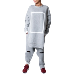 Conjunto Deportivo de Dos Piezas para Mujer, Talla Grande, Cuello Redondo, Transpirable, 100% Algodón, Sudadera y Pantalones Deportivos, Color Sólido, Tendencia de Invierno - Product Image 1