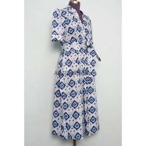 Vestido Midi de Verano para Mujer, Hecho a Mano en India, con Estampado Floral, Tejido, Ecológico, Transpirable, con Encaje, Corte en A, Superventas - Product Image 5