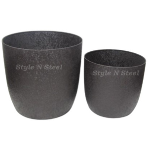 Jardinière en fer avec revêtement en poudre, durable, multi-usages, pour intérieur, avec drainage - Product Image 1