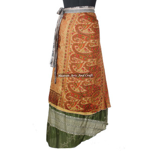 New Girl <b>Sarong</b> Silk <b>Wrap</b> Long Skirt Rajasthani Old Saree Long Silk <b>Wrap</b> Indian Printed Magic <b>Wrap</b> Skirts Manufacturer Wholesale - Product Image 6