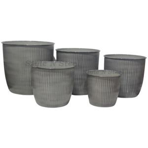 5 Pieces Iron Powder Coated Durable Multi-Purpose Indoor Floor Planter with Drainage - Product Image 1