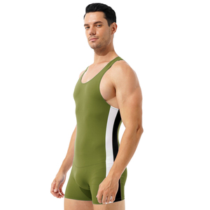 High Quality Customized Design Reversible Printed Men's Wrestling Singlet Summer Quick Dry Spandex/Polyester Wholesale Rate - Product Image 3