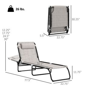2 chaises longues pliantes bleu foncé pour piscine avec dossier inclinable à 4 positions, coussin respirant en maille et siège élastique pour utilisation en salle de sport - Product Image 3