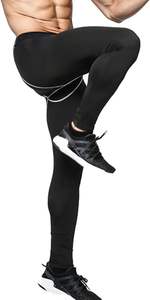 Leggings de compression personnalisés pour hommes, pour la gym et le yoga, en tissu Spandex, anti-transparence, ajustés, de haute qualité, à taille élastique, longs - Product Image 4