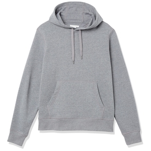 Men's Gray Hooded Sweatshirt Regular Fit Polyester/Cotton Fleece Casual Winter Knit Pullover Front Pocket <b>Washed</b> Digital - Product Image 5