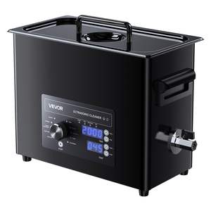 Nettoyeur à ultrasons professionnel 6L avec commande par bouton, panier en acier inoxydable pour le nettoyage des montres, des pièces de monnaie et plus encore, usage commercial - Product Image 1