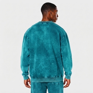 Sudadera de Algodón 100% con Lavado Ácido, Transpirable, Ecológica, de Invierno, Cuello Redondo, Casual, de Alta Calidad para Hombre - Product Image 5