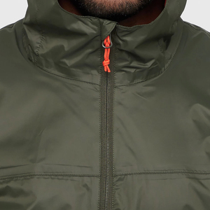 <b>Men's</b> Hooded <b>Waterproof</b> Windbreaker <b>Jacket</b> Canvas Olive <b>Green</b> Polyester Casual Winter Streetwear Outerwear Zipper Closure Front - Product Image 3