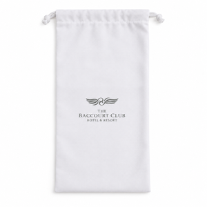 Pochette à cordon en coton recyclé 220 GSM, plate, 18 x 34 cm, pour rangement sèche-cheveux, fermeture en corde naturelle, logo personnalisé, usage hôtelier, vente en gros - Product Image 3