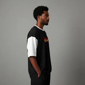 Low MOQ Premium Quality Men's Oversized Short Sleeve's T-Shirt With Printed <b>Logo</b> Street Style Fashion Customize Men's T-shirts - Product Image 4