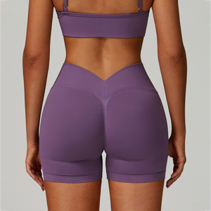 Short de yoga uni pour femme, taille haute, séchage rapide, respirant, maille extensible quadridirectionnelle, pour fitness, cyclisme et entraînement en salle de sport - Product Image 3