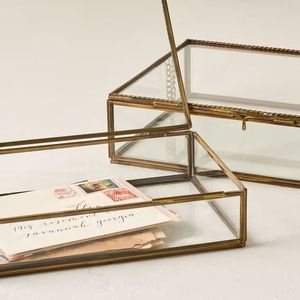Decorative Metal & Glass Storage Boxes With Metal Frame For Jewelry Organizers And Customized Glass Jewelry Boxes - Product Image 2