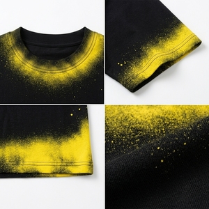 T-shirt graphique tendance pour homme, design minimaliste aérographe, col rond, impression personnalisée, fournisseur OEM - Product Image 6