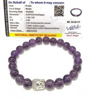Bracelet bouddha en agate et améthyste fait main Bijoux en pierre semi-précieuse perlée véritable de cristaux Amayra Cadeau d'exportation