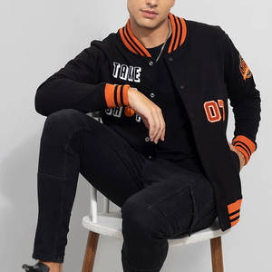 Veste universitaire d'hiver tendance pour hommes - Veste en laine imperméable et coupe-vent à col montant personnalisé, couleur unie - Product Image 3