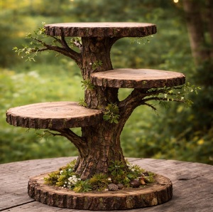 ฐานวางเค้กไม้หรูหราพร้อมฝาครอบแก้วและวงแหวนโลหะลายนูนสำหรับจัดแสดงขนมหวานในครัว - Product Image 4