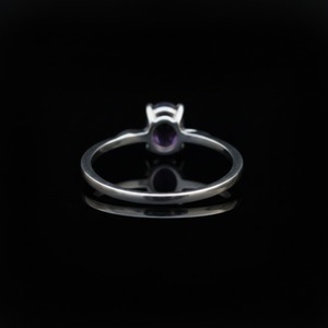 Bague artisanale en argent 925 avec améthyste naturelle, taille ovale, sertie à griffes, certifiée par un tiers, style minimaliste, pour mariage, Christian - Product Image 3