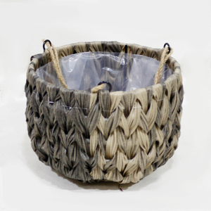 Nouvelle conception, ensemble de 3 pots suspendus ronds minimalistes faits à la main, écologiques avec poignées, pour le salon, le jardin et le rangement à domicile - Product Image 3