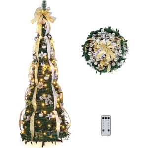 Albero di Natale Artificiale Pop-up in Metallo Robusto da 180 cm con 150 Luci Bianche Calde per Decorazioni Festive - Product Image 5