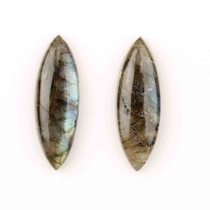 Increíble Labradorita Azul Natural, Cabujón Largo de 10x30mm, Forma Marquise, Parte Posterior Plana, Calibrada, Gema Suelta para Joyería - Product Image 1