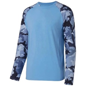 เสื้อตกปลาแขนยาวผู้ชาย ลายปลาสีน้ำเงิน UPF 50 ป้องกันรังสียูวี โพลีเอสเตอร์ ป้องกันแสงแดด - Product Image 5