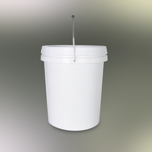Recyclable PP Plastic Bucket with Metal Handle and Open Lid for Reusable <b>Paint</b> Vietnam Customized Logo Imprint 18L White - Product Image 2