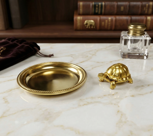 Jaipur Metals Pure Brass Plated <b>Tortoise</b> Idol | 100% Brass Turtle Statue | 7 x 4.5 x 3.5 cm | 65 g | Vastu Decor & Gift - Product Image 6