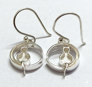 High Quality Solid 925 Sterling Silver 12mm Bezel Blank Setting Cat Lover Dangle Drop Earrings Eco-Friendly Good Ashes Jewelry - Product Image 1