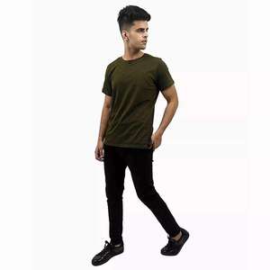 Men's Olive Green Solid Color Short Sleeve O-Neck Casual T-<b>Shirt</b> Regular Fit Premium Quality Knitted Fabric T-<b>shirt</b> Jersey - Product Image 6