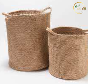 Sac à linge en jute robuste avec poignées en coton, sac de rangement réutilisable - Product Image 2