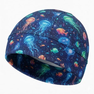Custom Elastic Cycling Caps Sublimation Mesh Cycling Bike Cap <b>Satin</b> <b>Lined</b> Skull Cap Custom Logo Outdoor Ski - Product Image 1