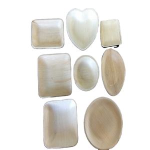 Assiettes de barbecue en palmier jetables biodégradables écologiques Services alimentaires de restaurant compostables avec ensemble de vaisselle à motif végétal - Product Image 2