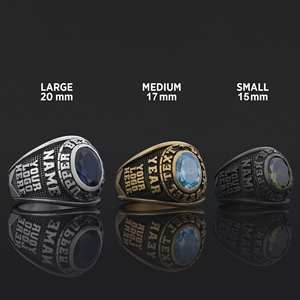 Anillo Universitario BOJ MCollege 014 Personalizado de Plata con Diamantes, Anillo de Graduación Unisex, Certificado GIA, Micro, Bajo Precio - Product Image 4