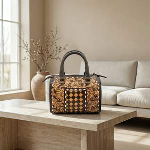 Nuevo Bolso de Viaje Deportivo Mini Speedy de Cuero Genuino con Logotipo Personalizado, Bolso de Mano de Lujo para Mujer, Diseño a Cuadros Tallado a Mano - Product Image 3