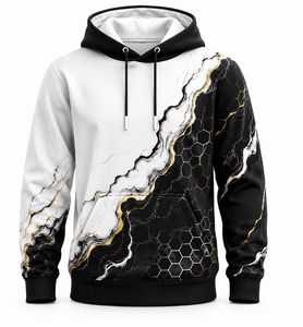 เสื้อฮู้ดผู้ชาย ลายหินอ่อน ทรงปกติ สวมใส่สบาย สำหรับฤดูใบไม้ร่วง ผลิตจากผ้าโพลีเอสเตอร์/คอตตอนถัก 100% ดีไซน์กระเป๋า - Product Image 5