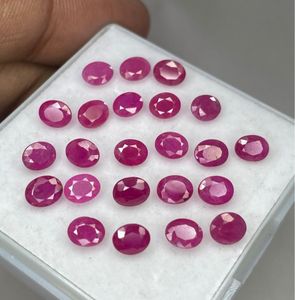 Rubis ovales facettés, rubis naturels rouge rosé ovales pour bijoux. Rubis thermiquement traités. - Product Image 1