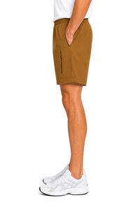 Pantalones Cortos Cargo Color Camel para Hombre, Ligeros, de Verano, Cintura Elástica, Casuales, para Exteriores, con Bolsillos con Cremallera, Deportivos - Product Image 2