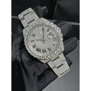 Reloj de Diamantes Moissanite de Diseño de la Mejor Calidad, Reloj de Cuarzo de Acero Inoxidable para Uso en la Oficina, Disponible a Precio de Exportación - Product Image 1