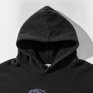 Sudadera con Capucha Negra de Alta Calidad, Personalizada con Logotipo, Gruesa, Lisa, Teñida, para Primavera, con Estampado, Manga Larga, Básica, para Hombre - Product Image 4
