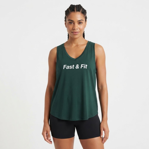 100% Cotton Knitted Breathable Quick Dry Comfortable Workout Ladies Athletic Fitness Vest Gym Tank Top <b>Women's</b> <b>Singlet</b> - Product Image 4