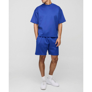 Nouveaux ensembles de shorts d'été pour hommes, t-shirts à manches courtes et shorts, logo personnalisé, ensembles décontractés d'été pour hommes, 100% coton, vente en gros - Product Image 1