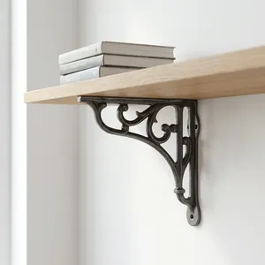 Petits supports muraux traditionnels en fonte de style victorien, vintage, pour étagères, Rajvasant RVE SHBKT 7006, usage bureautique - Product Image 1