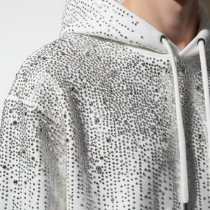 Sudadera con Capucha Personalizada para Hombre con Pedrería, Oversize, 500 g/m², Felpa Francesa, Estilo Urbano, Gruesa, Lavado Ácido, Logotipo OEM - Product Image 2