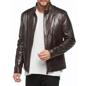 Chaqueta de cuero informal para hombre, ropa de moda para exteriores, hecha de cuero de alta calidad. - Product Image 5